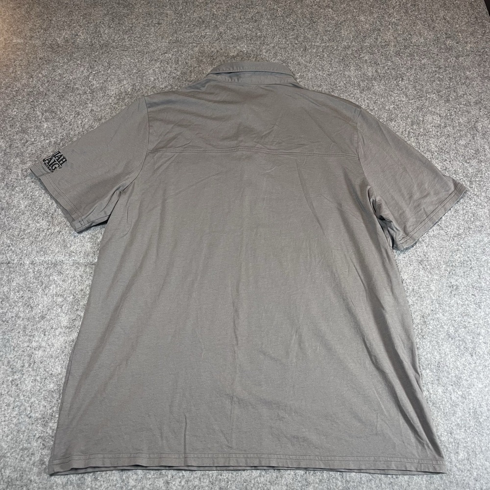 Criquet Polo Shirt Mens 2XL Gray 4 Button Up Elijah Craig Bourbon Logo Pocket - Picture 6 of 8